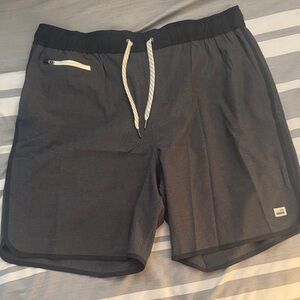 Gray VUORI banks Shorts with White Drawstring